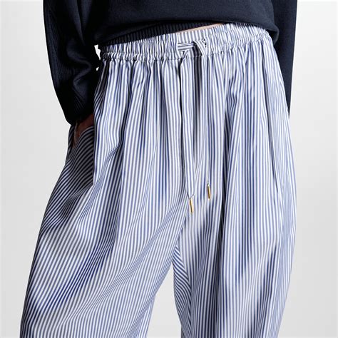 pinstripe silk baggy pajamas